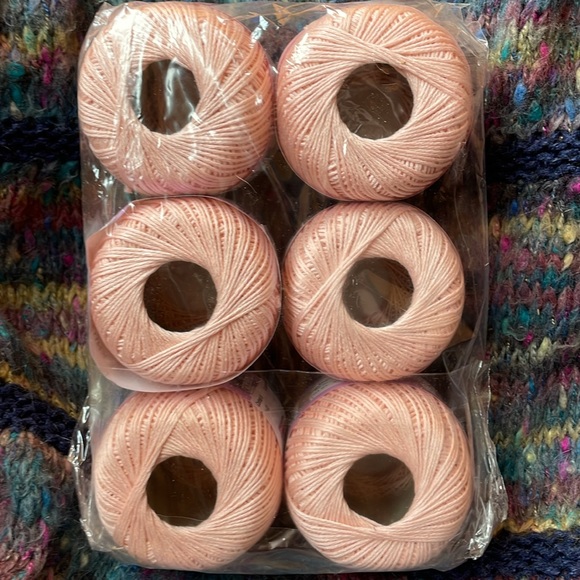 6 balls of 100% mercerized cotton dk weight knitting yarn baby pink - Picture 2 of 6